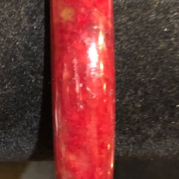 Deep Burnt Red Genuine Jade Bangle Bracelet - Picture 7 of 10